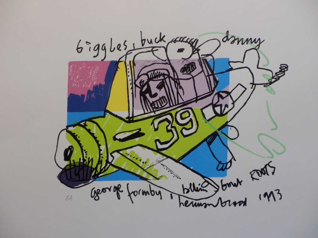 HERMAN BROOD, Gelimiteerde en HANDGESIGNEERDE Zeefdruk  BIGGLES kopen? Bied vanaf 1!