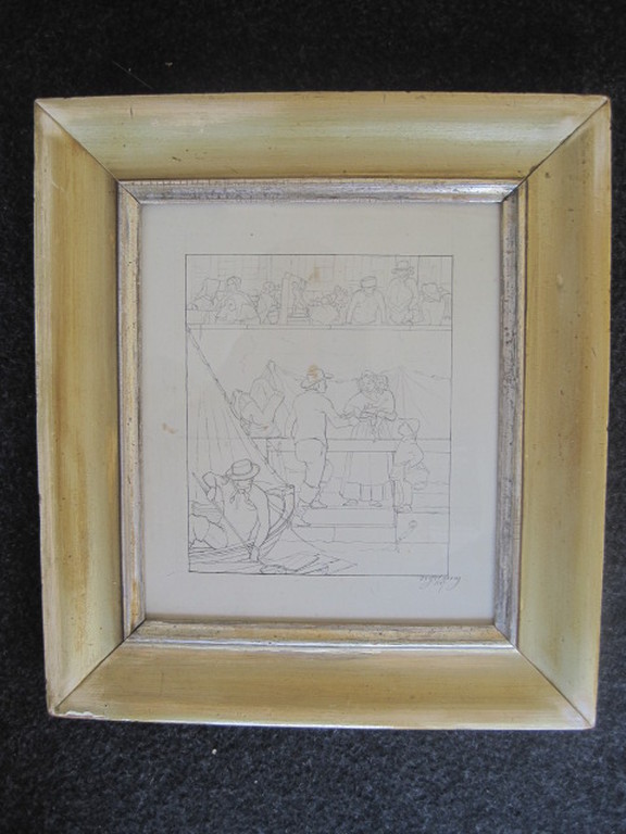 Christ. R. Vogelsang 1824-1911 "gondeliers te Venetie" tekening 1847  kopen? Bied vanaf 1!