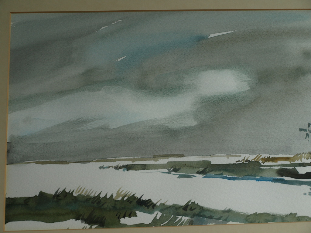 Bob Immink : Aquarel, Landschap in Noord-Holland â��gesigneerd & ingelijstâ��ca 1975 kopen? Bied vanaf 75!