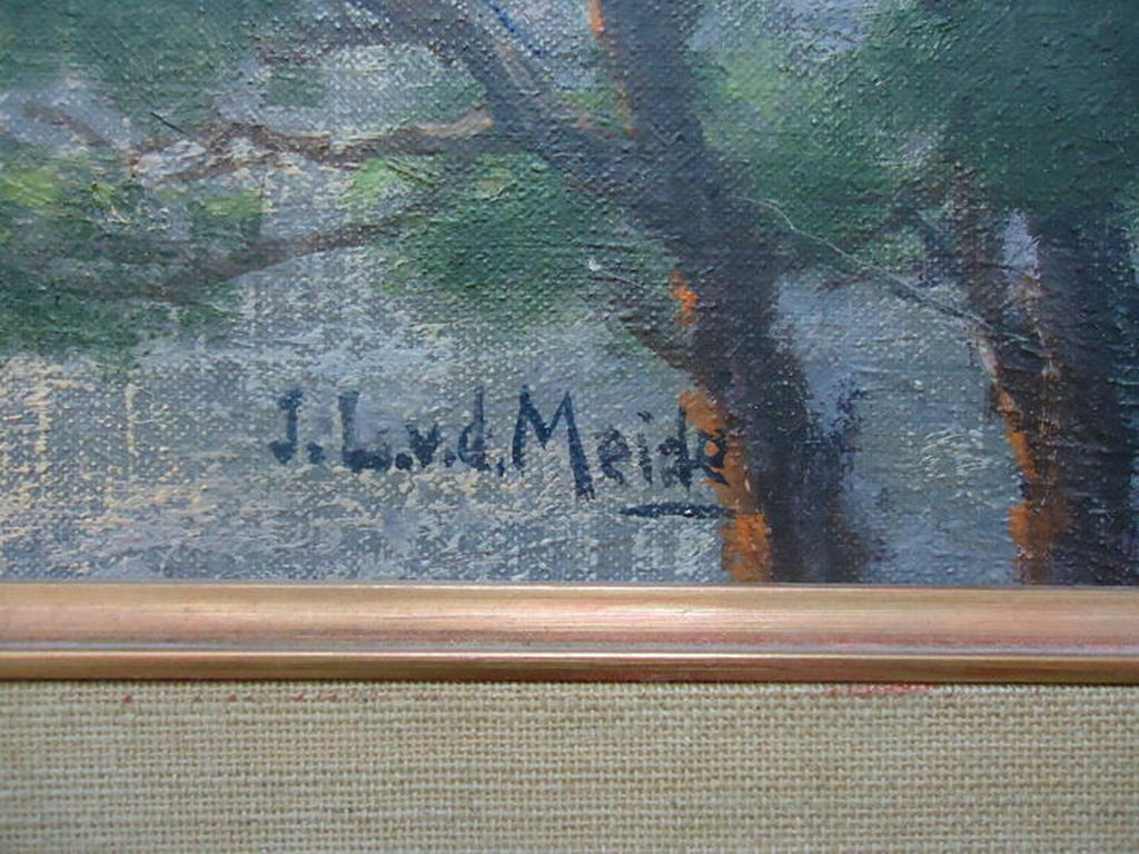 Jacobus Leonardus van der Meide - Mediterrane tuin, olieverf op doek, gesigneerd kopen? Bied vanaf 85!