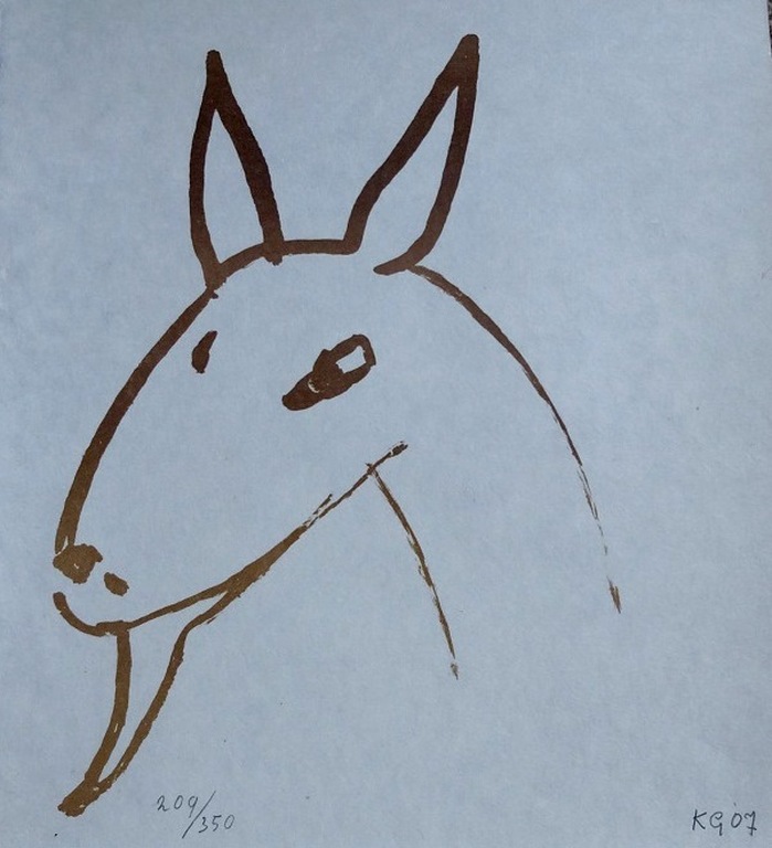 Klaas Gubbels: litho: Het Geitje, handgesigneerd en genummerd, 2007 verkocht voor € 92!