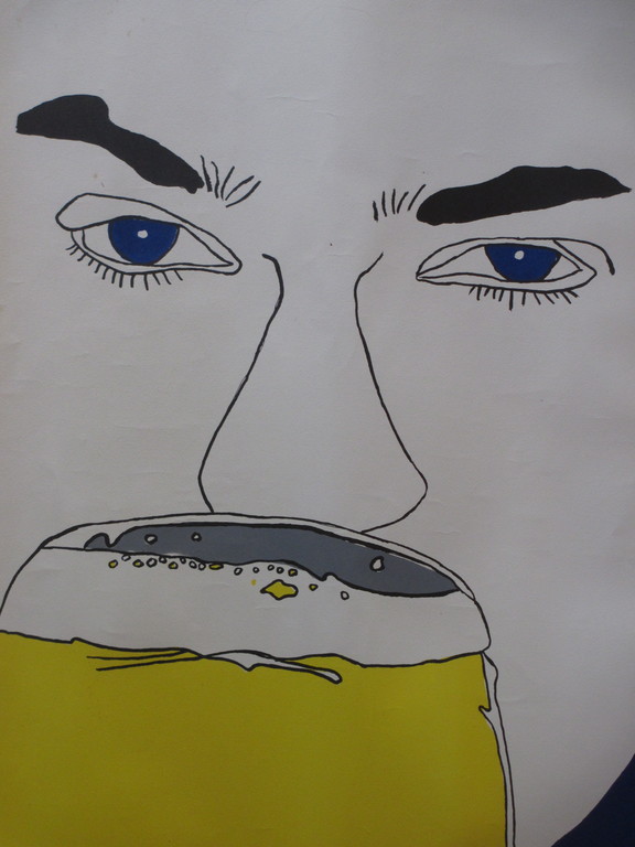 Jakob Zekveld, De bierdrinker, Kleurenlitho kopen? Bied vanaf 40!