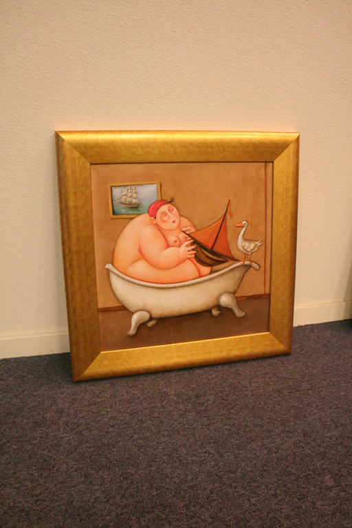 Ada Breedveld. verf op doek, Dame in bad. kopen? Bied vanaf 650!