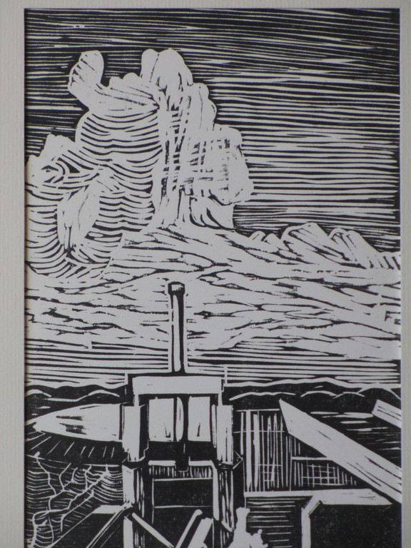 Onbekend, M.v.H., Stormvloedkering, Linosnede kopen? Bied vanaf 1!