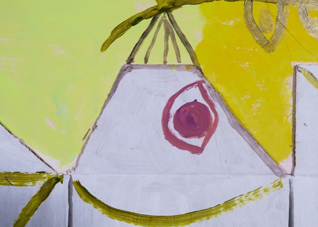 Meertje Kaal: Olieverf en collage op karton, De duif die.. - Ingelijst  kopen? Bied vanaf 1!