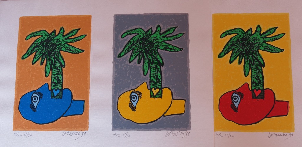 Corneille: Portfolio met drie zeefdrukken, Trilogie tropicale kopen? Bied vanaf 250!
