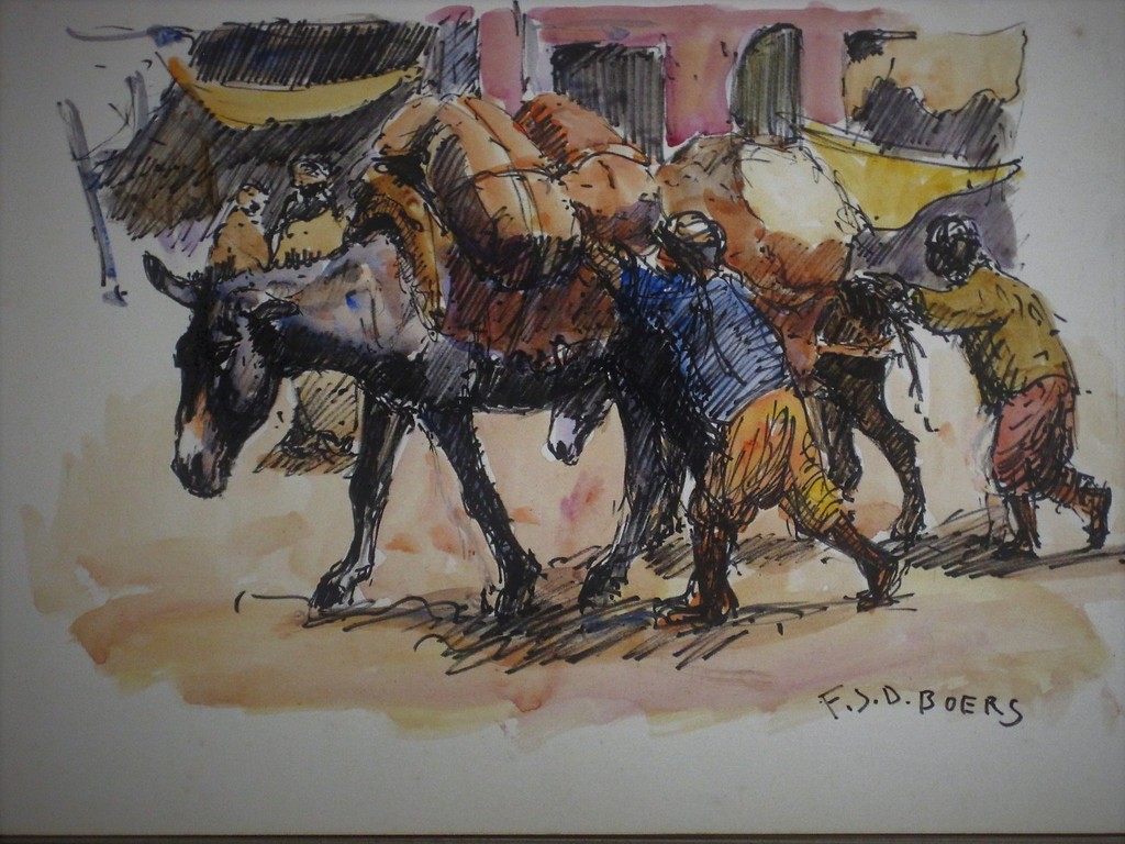 Zeldzaam Oriëntaals aquarel "op de Markt te Algiers" Frans Boers (1912-1987) kopen? Bied vanaf 1!