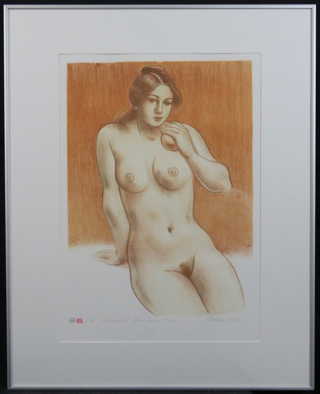 Enric Adsera Riba: Litho, Zonder titel - Ingelijst verkocht voor € 50!