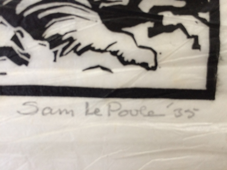 Sam le Poole, houtsnede paddenstoelen, 1935 kopen? Bied vanaf 50!