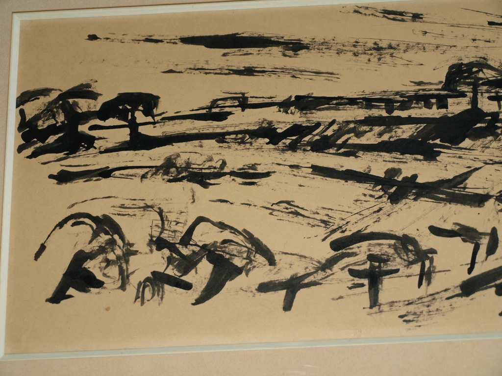 Oost-Indische inkt  – Landschap II – Gesigneerd & ingelijst – 1955 kopen? Bied vanaf 1!