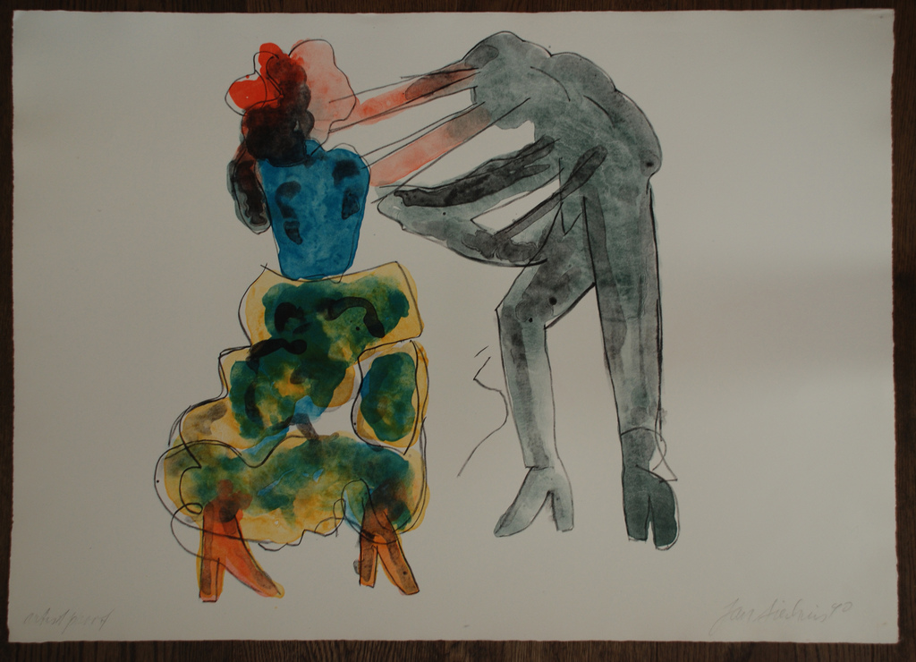 Jan Sierhuis, Flamenco dansers, kleurenlitho verkocht voor € 70!