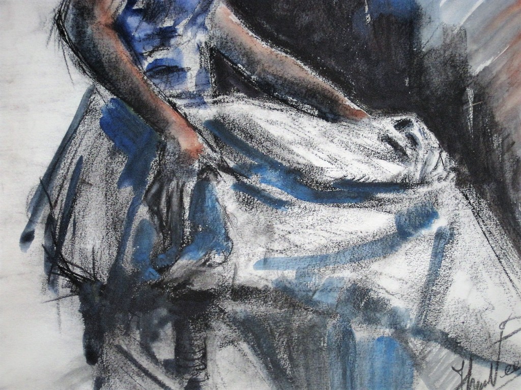  GROOT Pastel  "jonge vrouw in schemering" Jan vd Veer - Nieuwe Haagse School  kopen? Bied vanaf 1!