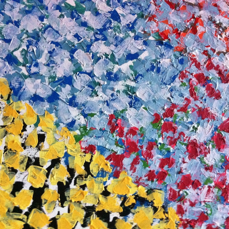 "Milles + 1 Fleurs " John Foppen - Olie/Acryl.- 3D Canvas - Gesign.- Unica. kopen? Bied vanaf 149!