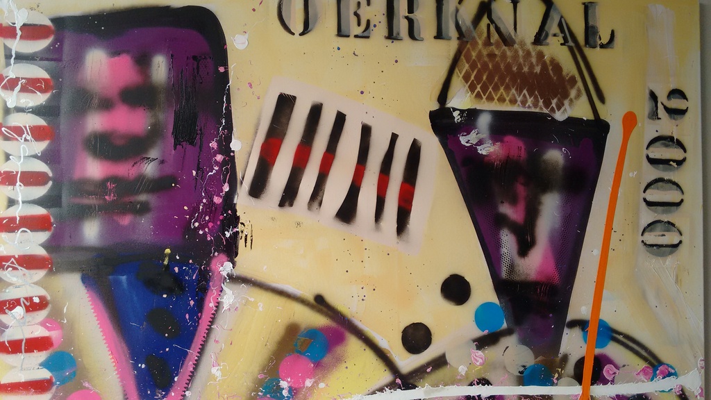 Espen Greger Hagen schilderij, acryl op linnen, 155 x 100 cm , gesigneerd verkocht voor € 290!