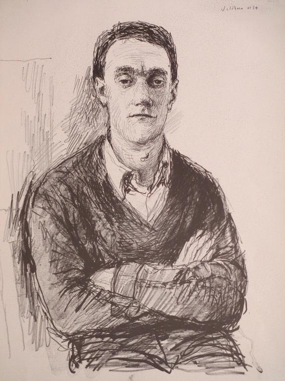 Aat Veldhoen, Zittende man, Rotaprint verkocht voor € 35!