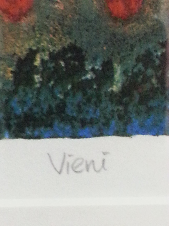 Giovanni Vetere, zeefdruk met lijst ," Vieni "  kopen? Bied vanaf 50!