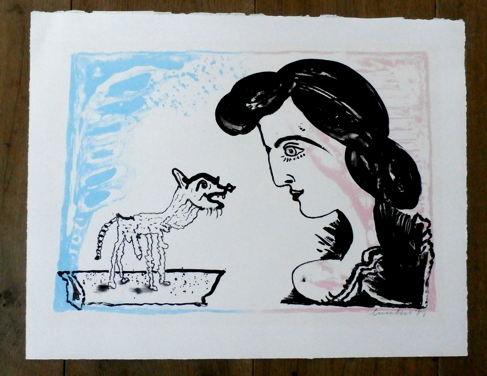 Lucebert - Litho: Monster en het meisje - 1987 kopen? Bied vanaf 199!