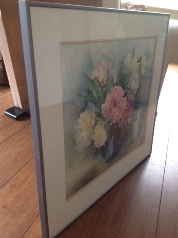 MIA HEERING-GALLIS: Aquarel, Vaas met bloemen - origineel kopen? Bied vanaf 300!