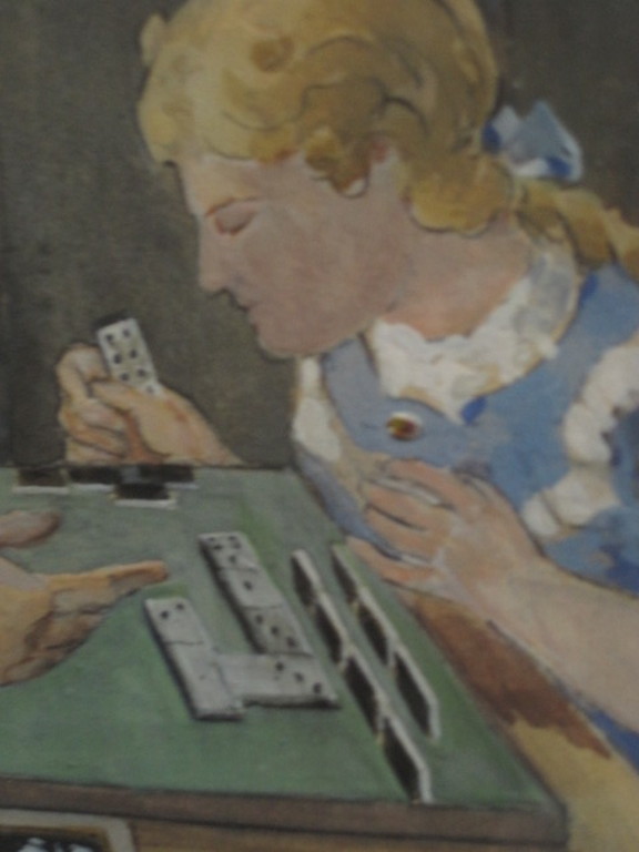 Leuk Hollands aquarel "Pa en dochter spelen TricTrac" door Jan de Quack 1934 kopen? Bied vanaf 1!