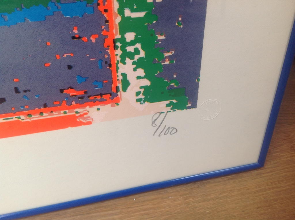 Henk van der Vet, zeefdruk, Dame achter kansel kopen? Bied vanaf 175!