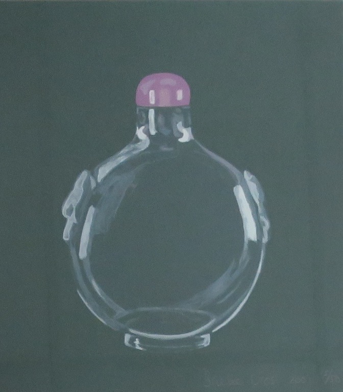 Brieke Drost: Zeefdruk, Flesje (paarse dop) - Ingelijst kopen? Bied vanaf 1!