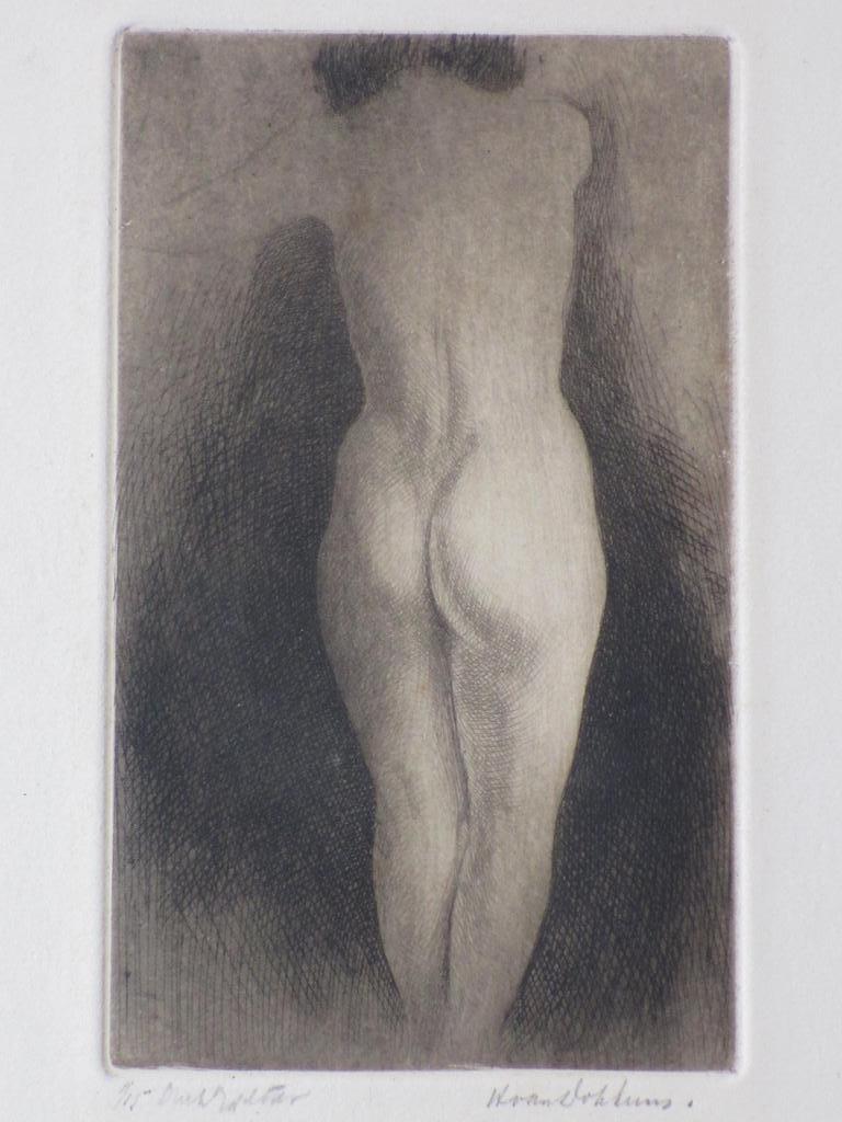 Hans van Dokkum, Staande naakte dame, Ets verkocht voor € 40!