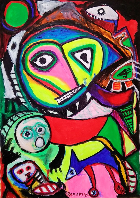 william remory; acryl op papier- duisternis kopen? Bied vanaf 70!