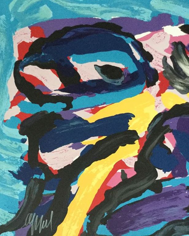 Karel Appel - Originele kleuren lithografie, Three Faces like Clouds  kopen? Bied vanaf 450!
