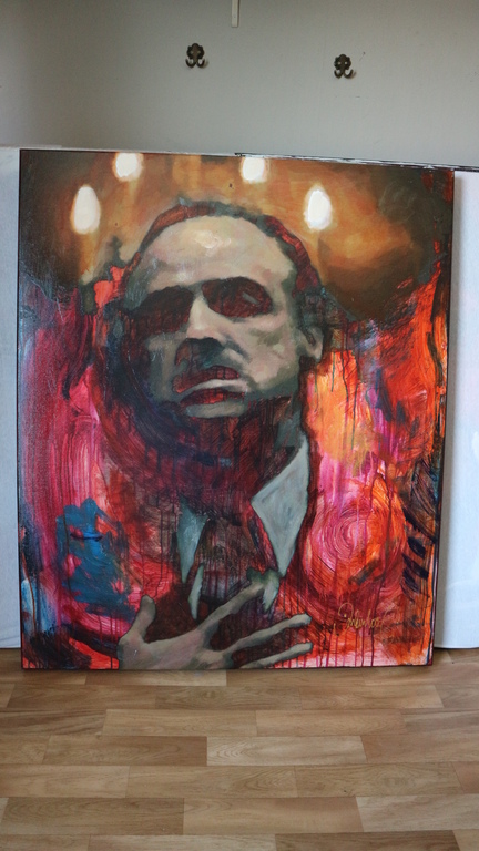 Peter Donkersloot - The Godfather Acryl- en olieverf op linnen - gesigneerd  verkocht voor € 495!