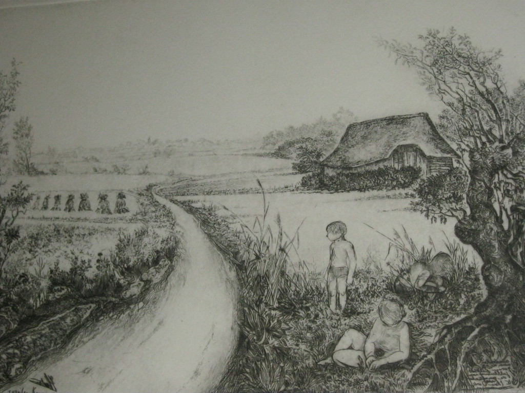 Jan Keustermans : Grafiek : Kinderen in Landschap kopen? Bied vanaf 25!