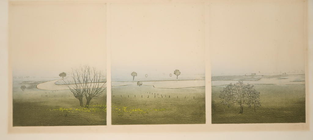 Elmar Gille: Ets en aquatint, Rivierlandschap kopen? Bied vanaf 1!