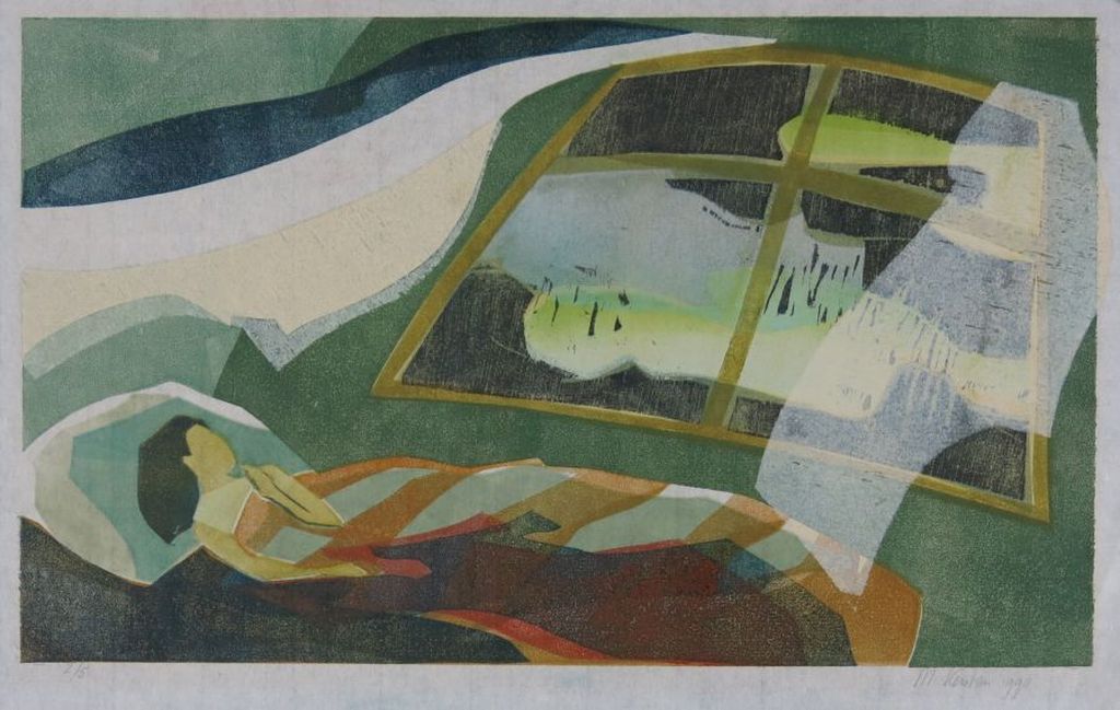 Monika Kersten: Sjabloondruk, Zonder titel (vrouw bij venster) kopen? Bied vanaf 1!