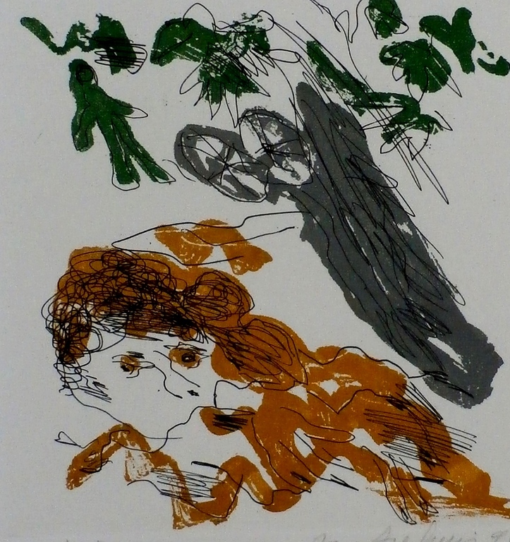 Jan Sierhuis - ets/aquatint - 1996 - met opdracht: voor Rina verkocht voor € 65!