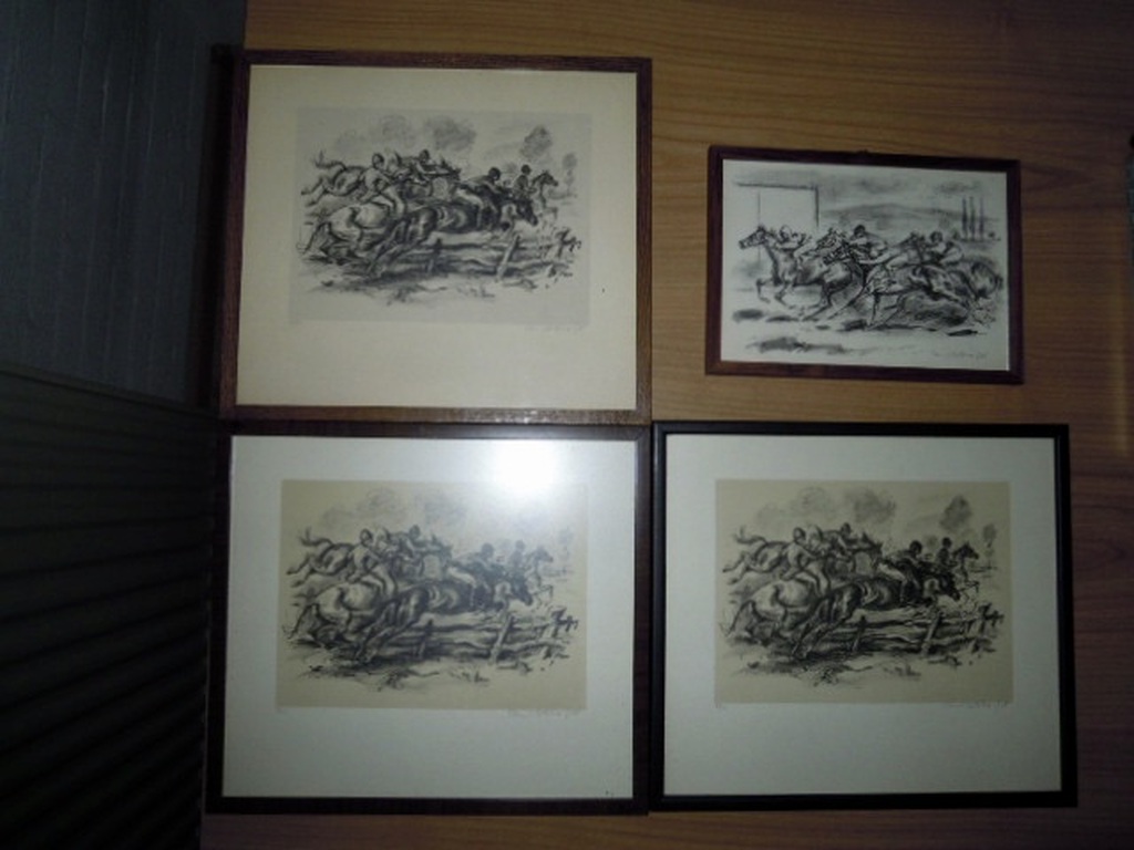 4 Steendrukken JACHTTAFERELEN - hand gesigneerd  en genummerd uit 1968  kopen? Bied vanaf 1!