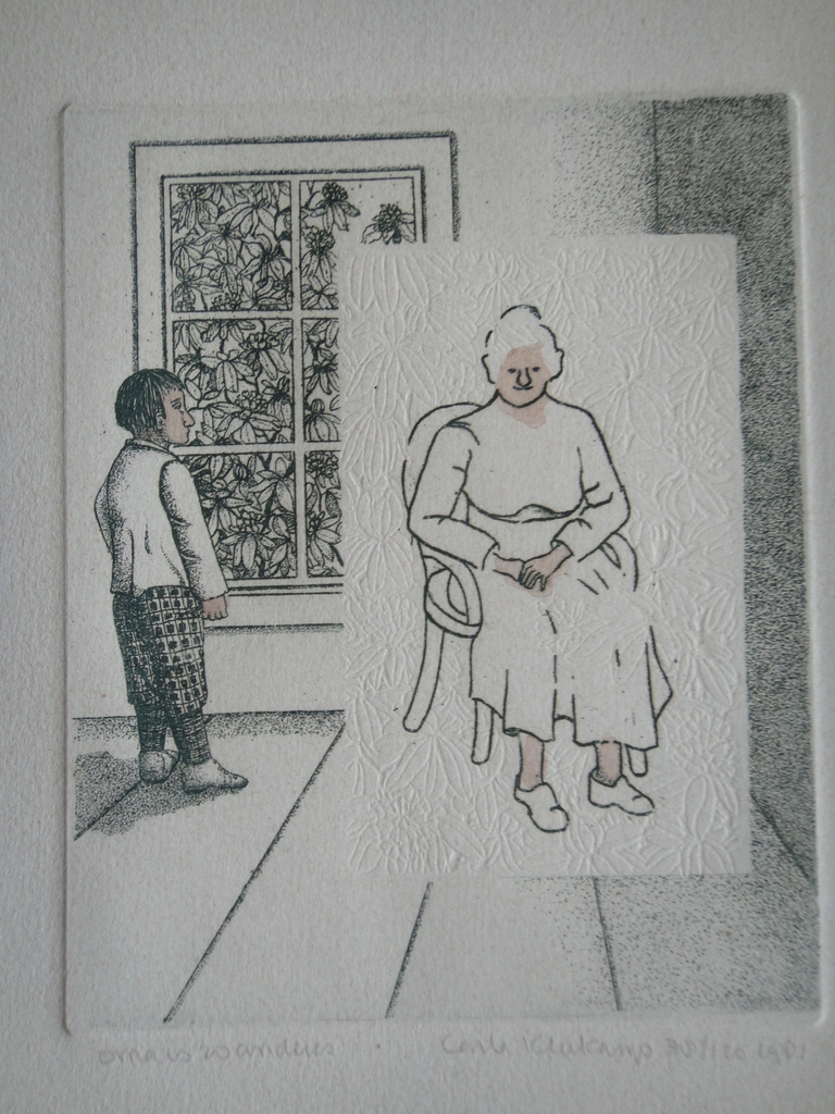 Carla Kleekamp (1937) , kleurenets , 'oma is zo anders' verkocht voor € 42!
