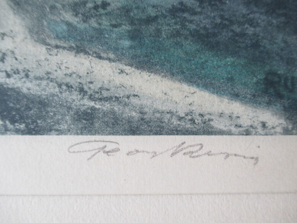 Handgekleurde ets, rivier kopen? Bied vanaf 15!