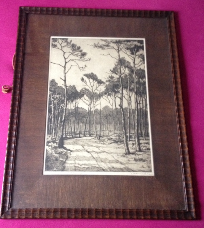 Johan Hemkes grote ets 1928. verkocht voor € 75!