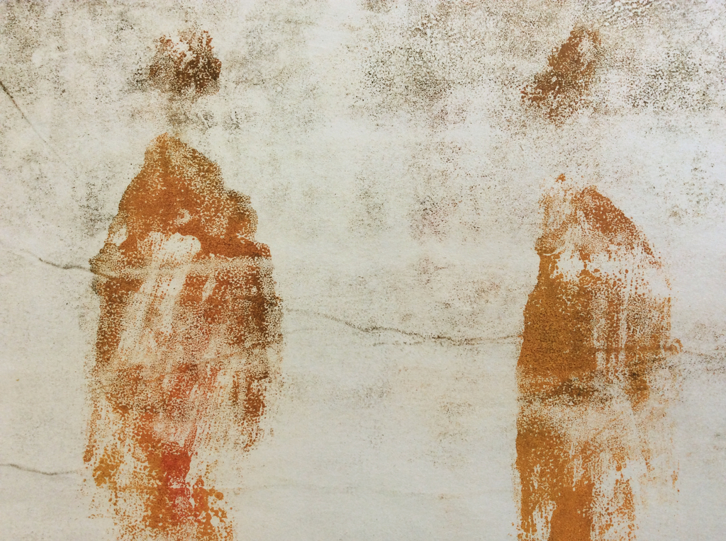 Irene Joffroy - Drie etherische figuren - olieverf op papier, gelijst kopen? Bied vanaf 40!
