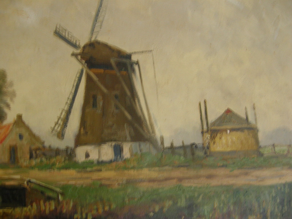 hollands landschap met molen en tjalken kopen? Bied vanaf 40!