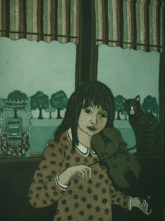 Laetitia de Haas (1948) – Kleurenets– Masja –Gesigneerd & ingelijst - 1977 verkocht voor € 35!