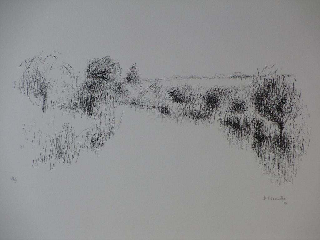 Metten Koornstra, Verlaten landschap, Litho 1962 kopen? Bied vanaf 40!