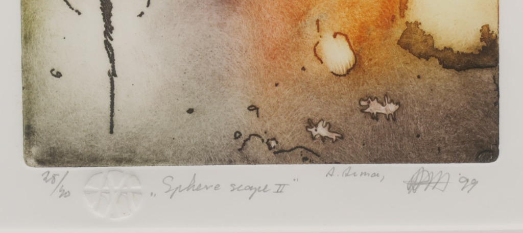 Ad Arma: Ets en Aquatint, Sphere scape II - Ingelijst kopen? Bied vanaf 35!