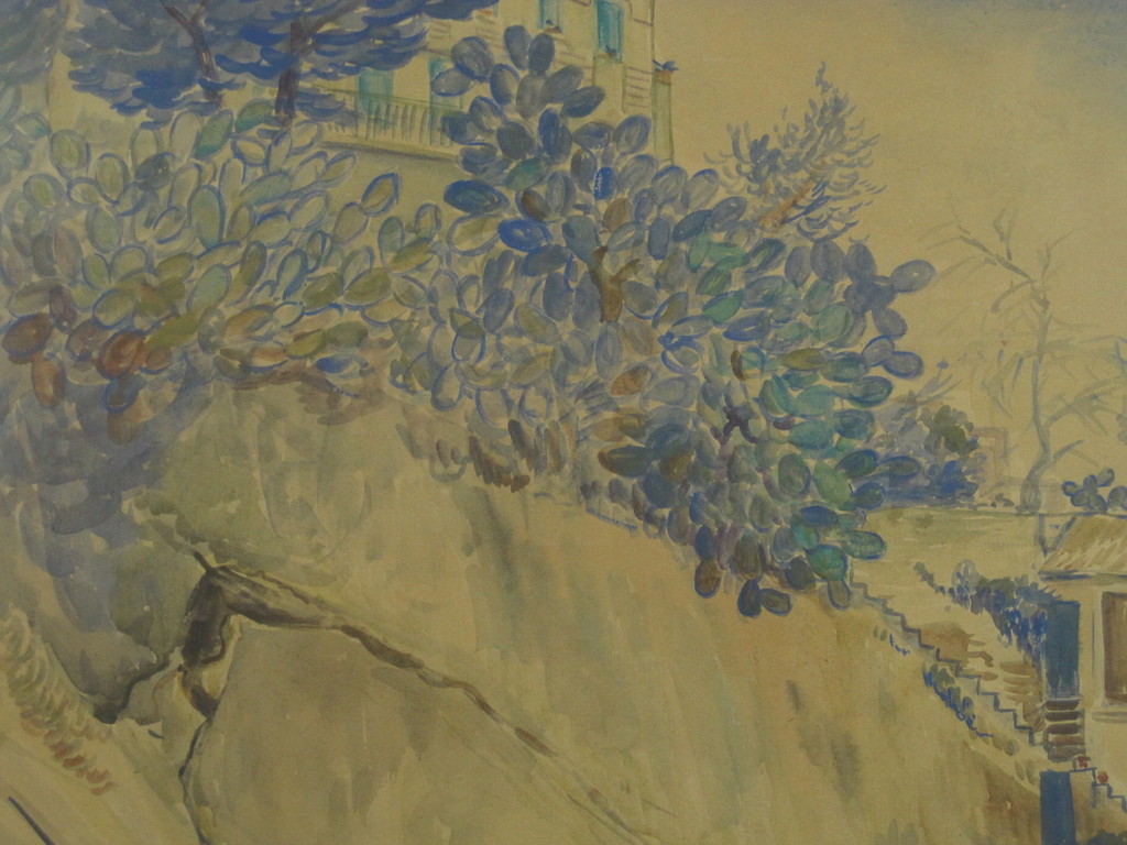 Ger Langeweg 1891-1970 aquarel "Menton" gesigneerd 1950 verkocht voor € 93!