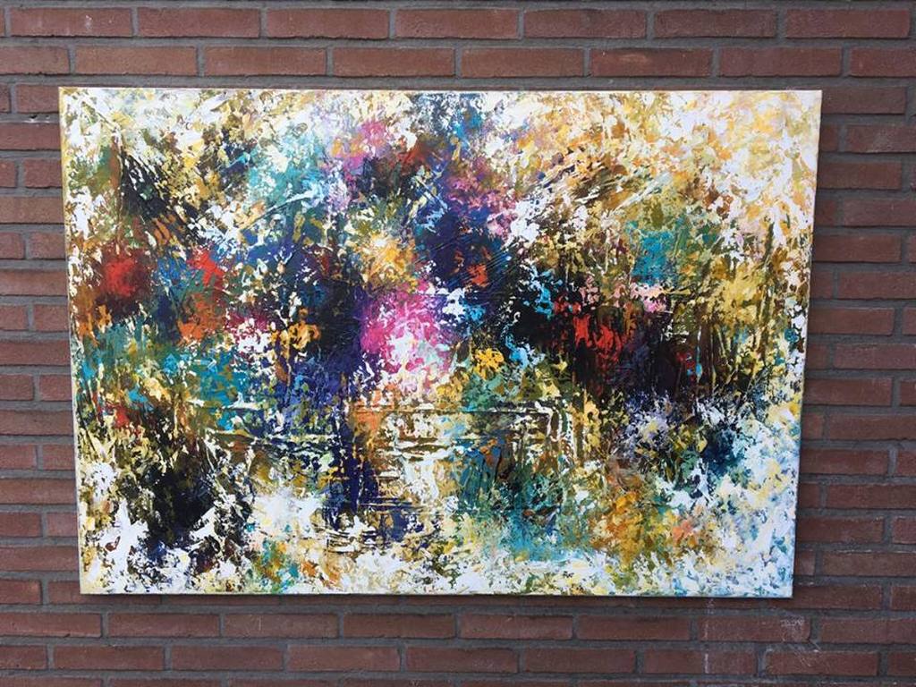 Gena - Abstract. Acrylverf op doek - 2016 - Gesigneerd. kopen? Bied vanaf 170!