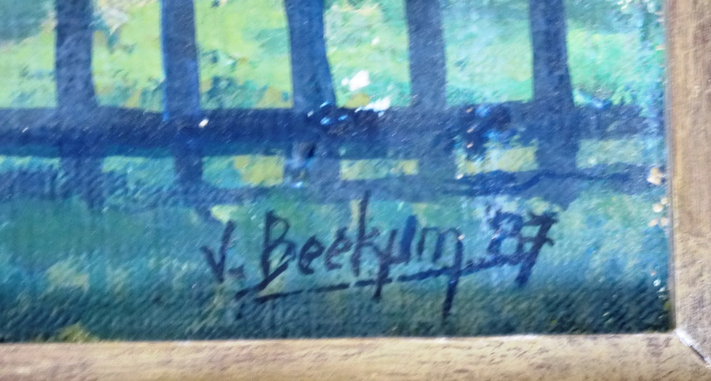 Karl Jacob van Beekum, schilderij: Haarlemmer hof, handgesigneerd, 1987 kopen? Bied vanaf 90!