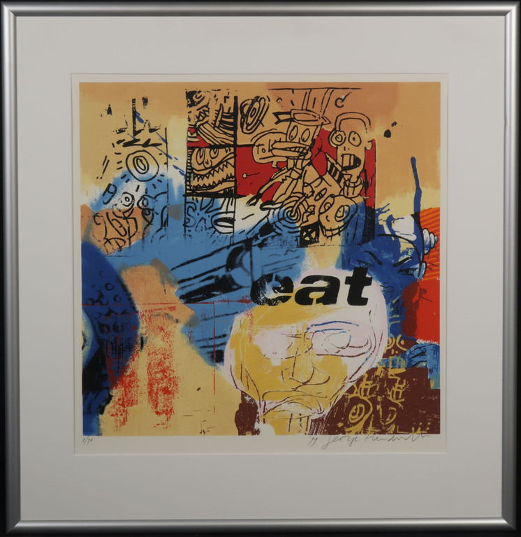 George Heidweiller: Zeefdruk, Eat - Ingelijst verkocht voor € 45!