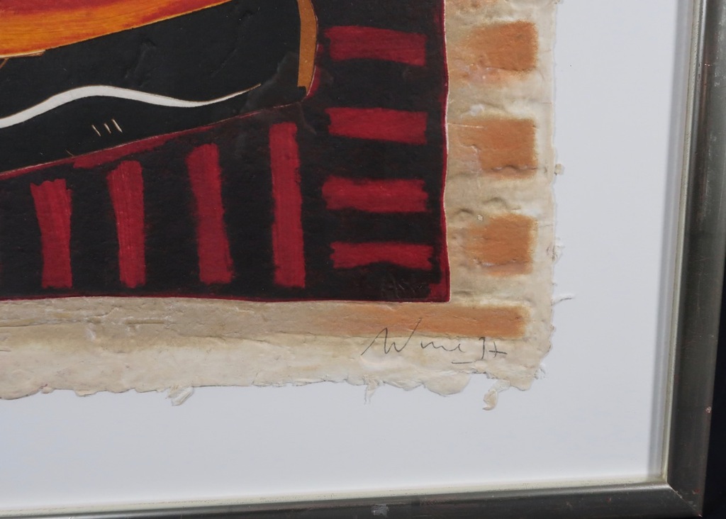 Onbekend gesigneerd: Carborundum, Z.T. II - Ingelijst kopen? Bied vanaf 20!
