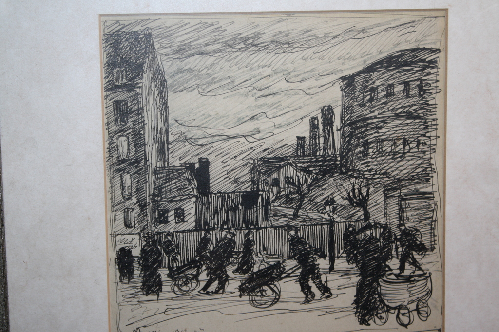 Herbert Fiedler - ARBEIDERS IN STRAATJE BERLIJN 1912 verkocht voor € 80!