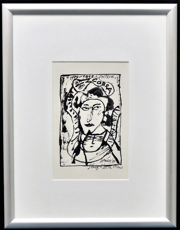 Corneille,Cobra groep,Slang Kat en Mens,Zeefdruk, Drukgesigneerd  zeefdruk,i verkocht voor € 100!