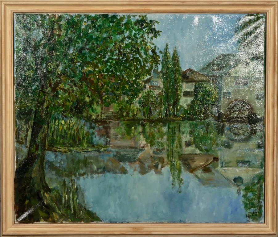 Herman Lievers: Olieverf op doek, Watermolen a.d. Loire - Ingelijst kopen? Bied vanaf 1!
